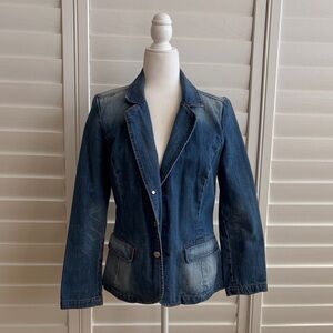 7 For All Mankind Women's Indigo Denim Blazer
